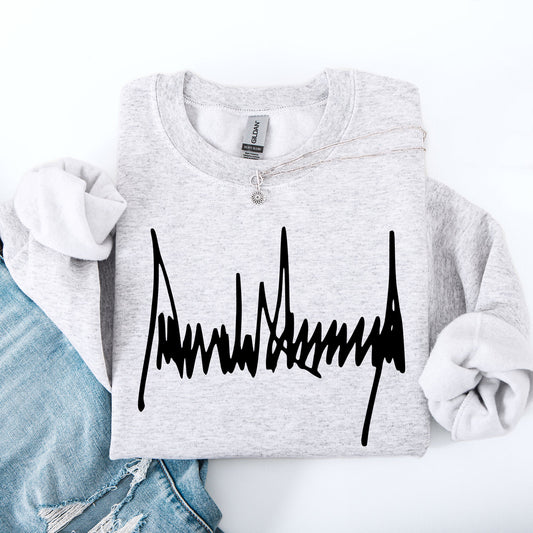 Trump Signature, Patriotic, America, USA, 4th of July, Political Sweatshirt