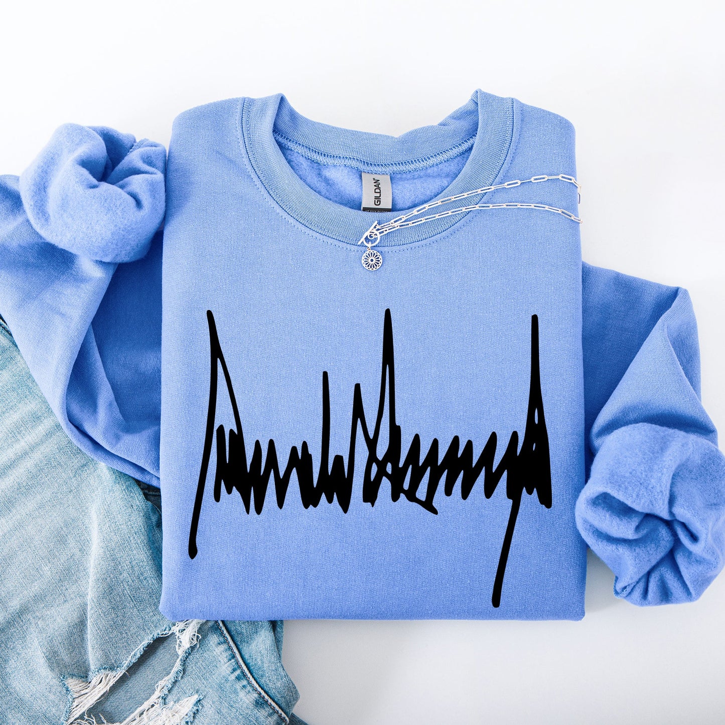 Trump Signature, Patriotic, America, USA, 4th of July, Political Sweatshirt