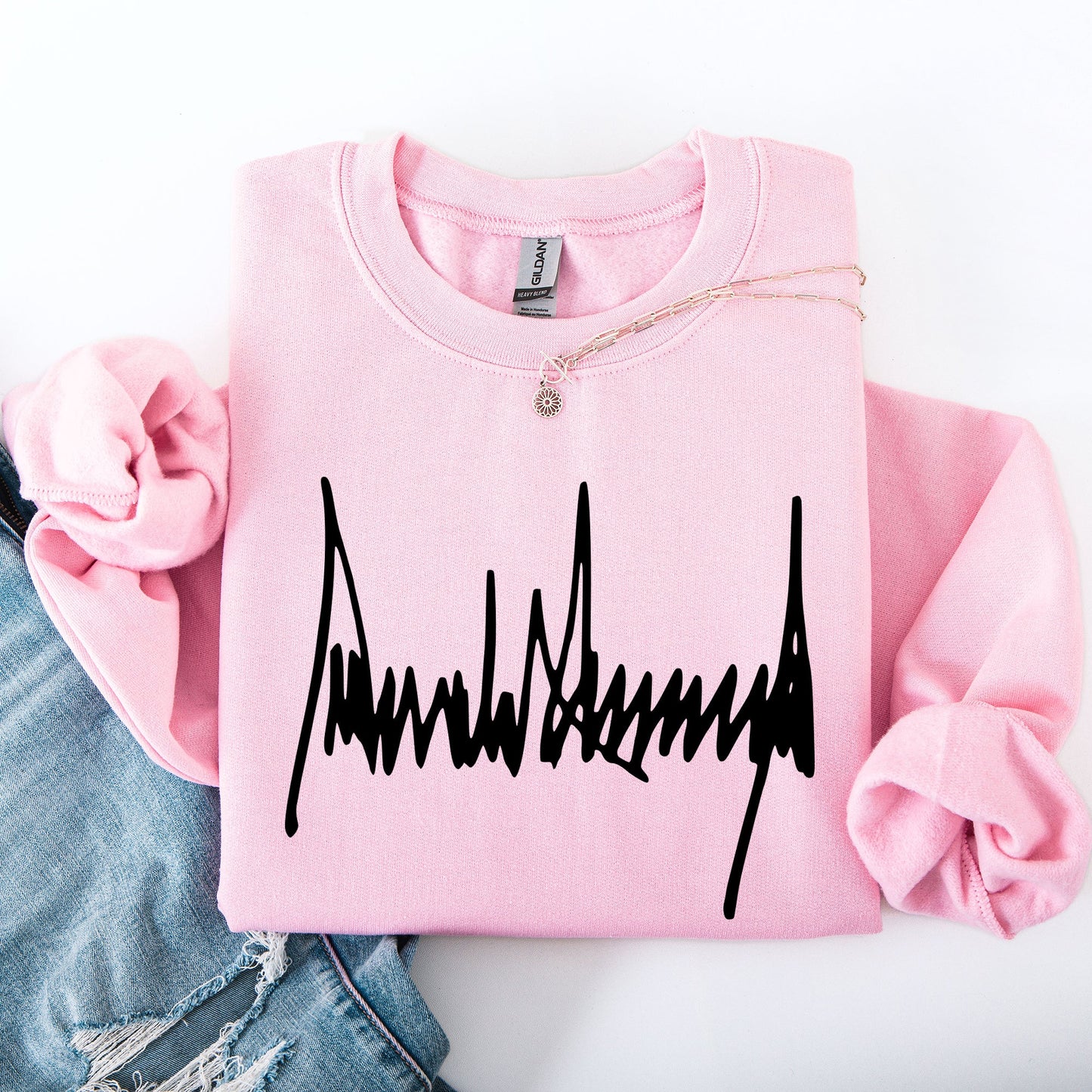 Trump Signature, Patriotic, America, USA, 4th of July, Political Sweatshirt