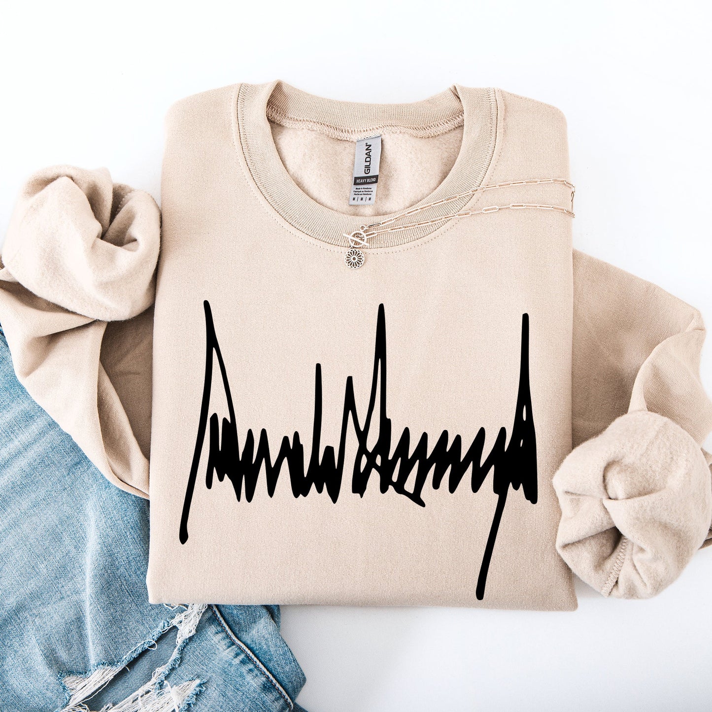 Trump Signature, Patriotic, America, USA, 4th of July, Political Sweatshirt