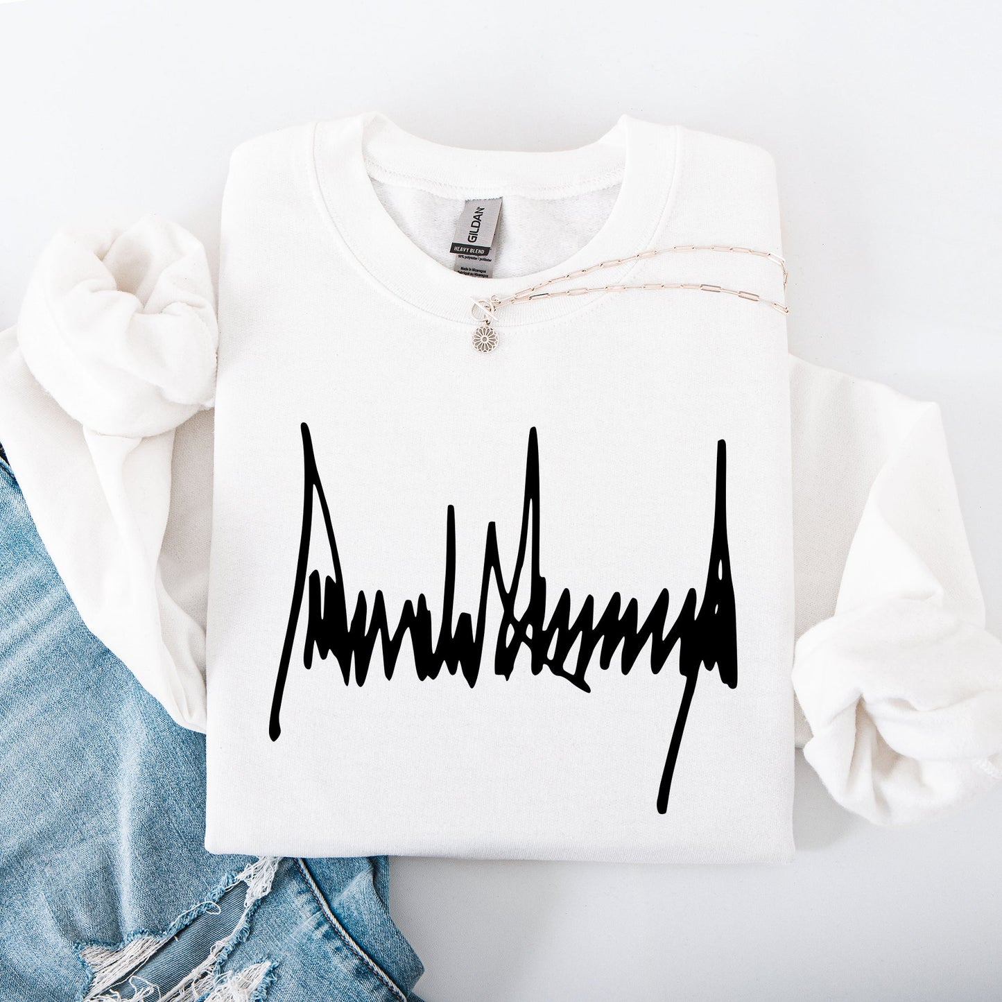 Trump Signature, Patriotic, America, USA, 4th of July, Political Sweatshirt