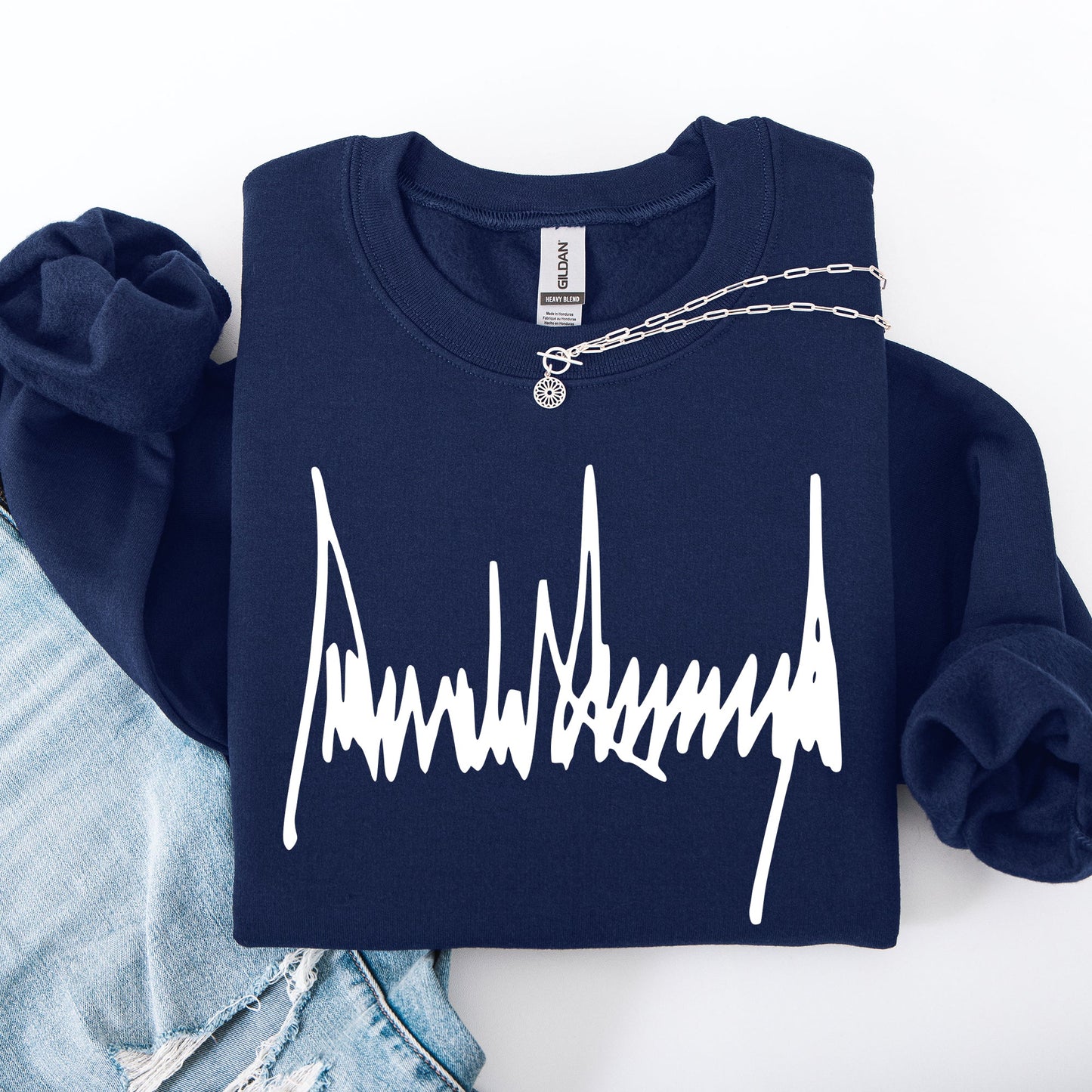 Trump Signature, Patriotic, America, USA, 4th of July, Political Sweatshirt