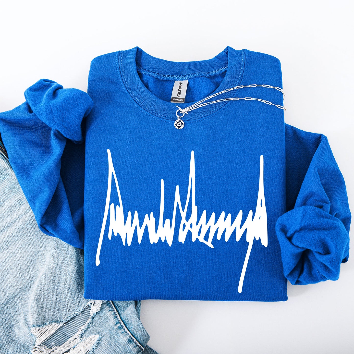 Trump Signature, Patriotic, America, USA, 4th of July, Political Sweatshirt
