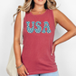 USA Daisies, Fourth of July, America, Patriotic, USA Comfort Colors Tank Top