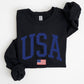 USA Flag, Blue, America, Patriotic, 4th of July Sweatshirt