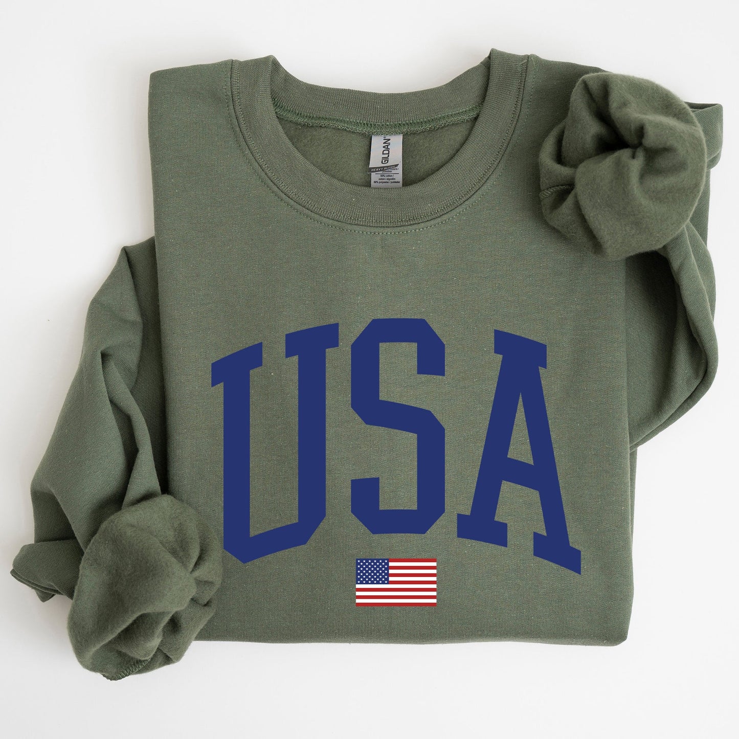 USA Flag, Blue, America, Patriotic, 4th of July Sweatshirt