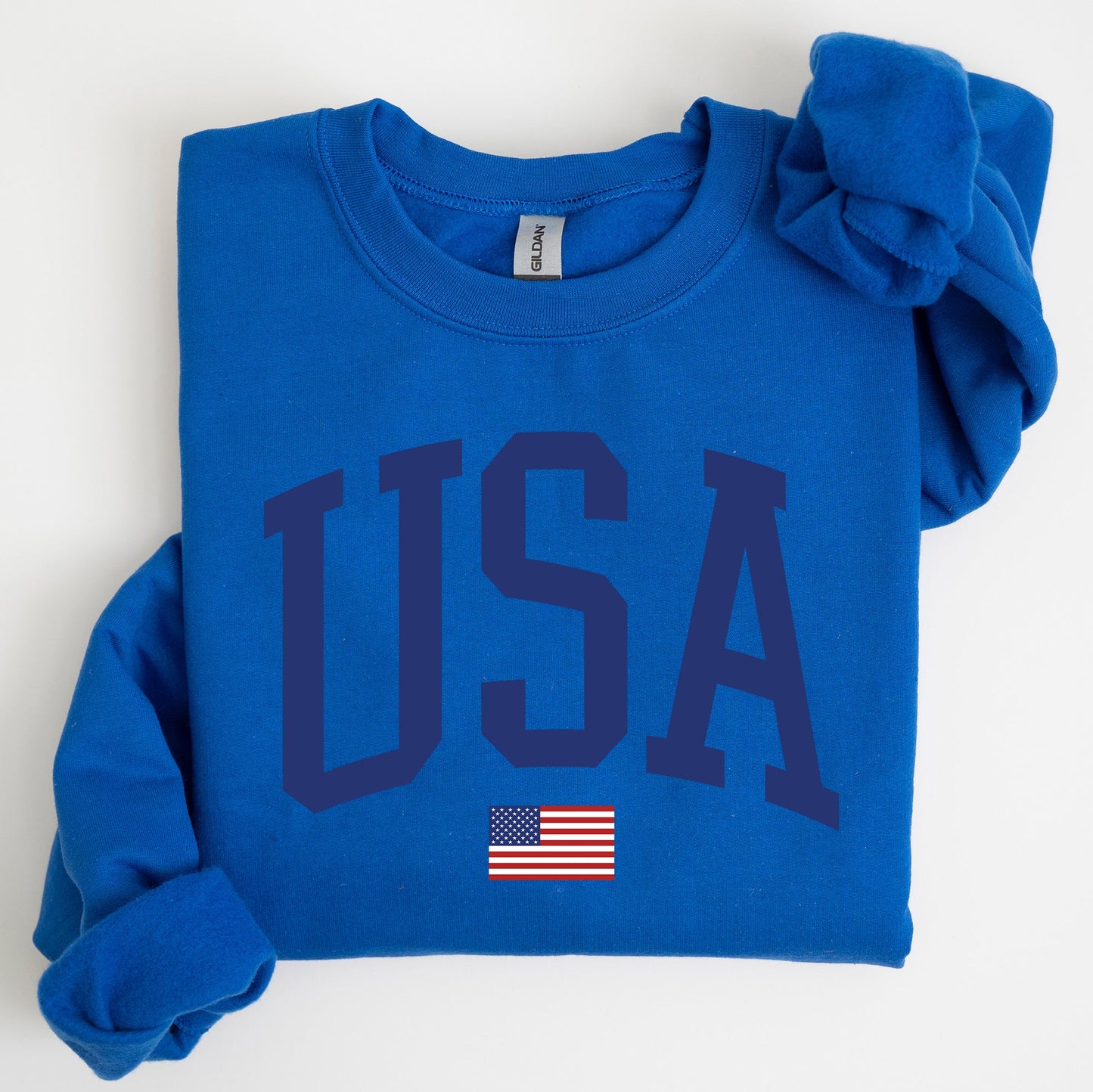 USA Flag, Blue, America, Patriotic, 4th of July Sweatshirt