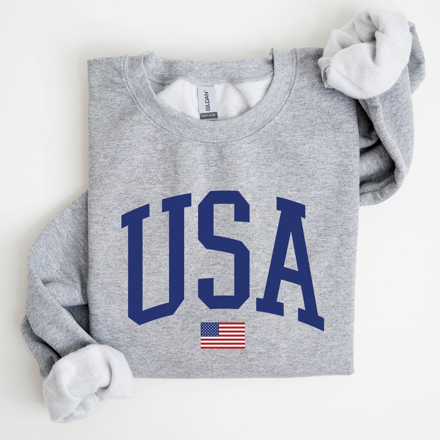 USA Flag, Blue, America, Patriotic, 4th of July Sweatshirt