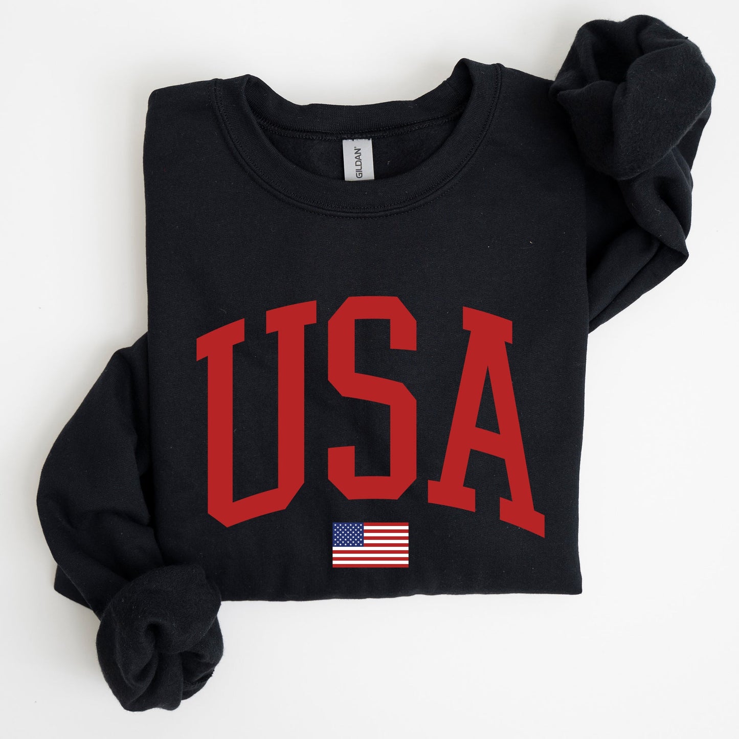 USA Flag, Red, America, Patriotic, 4th of July Sweatshirt