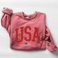 USA Flag, Red, America, Patriotic, 4th of July Sweatshirt