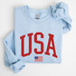 USA Flag, Red, America, Patriotic, 4th of July Sweatshirt