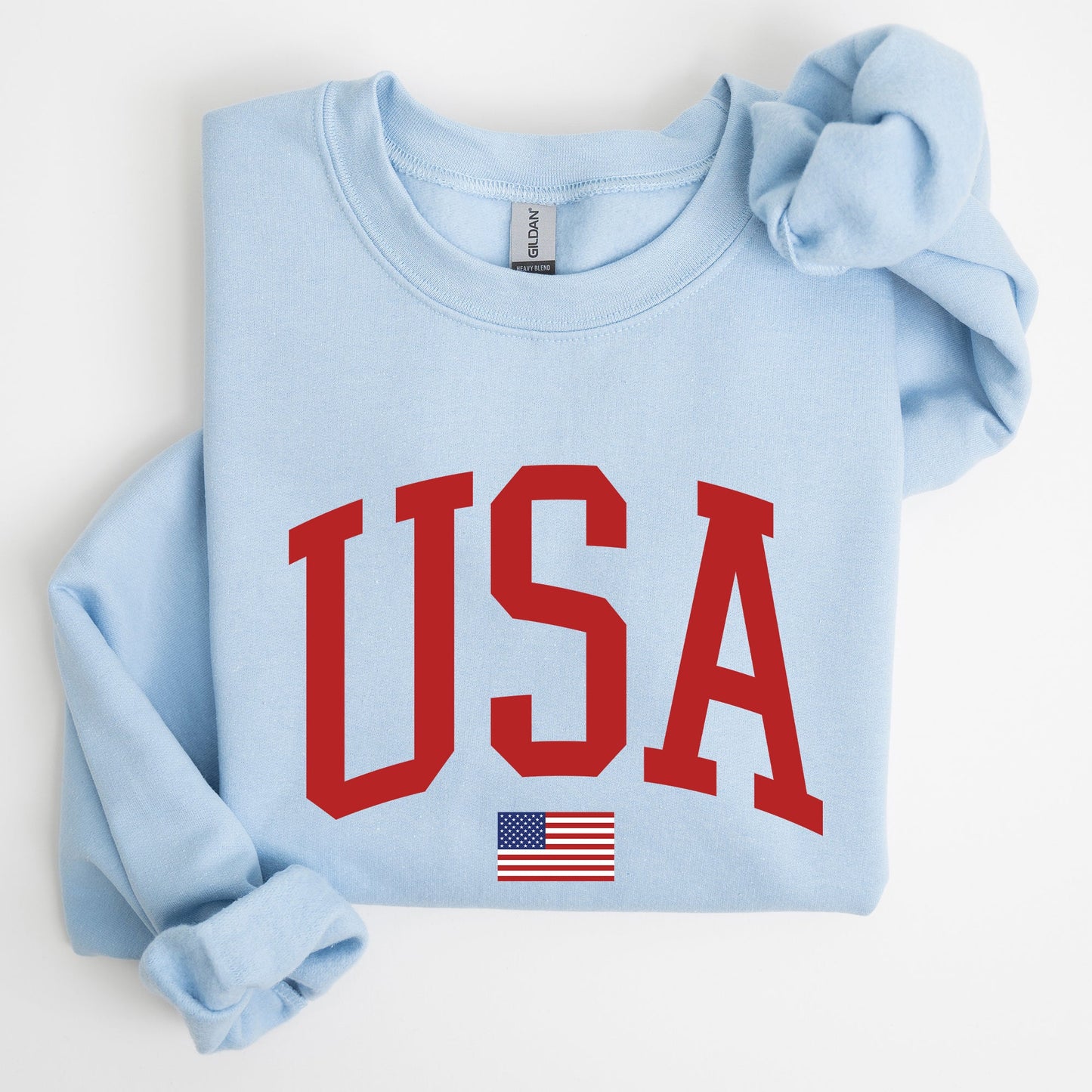 USA Flag, Red, America, Patriotic, 4th of July Sweatshirt