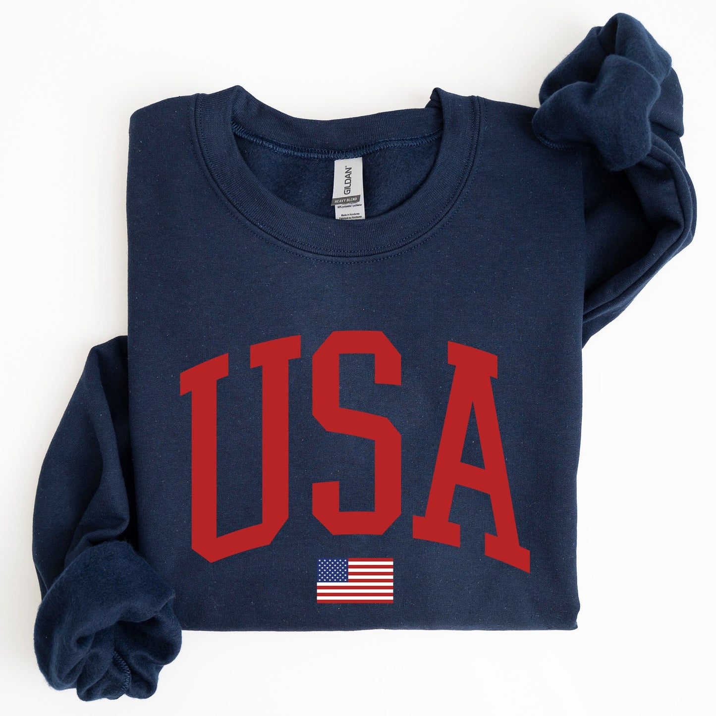 USA Flag, Red, America, Patriotic, 4th of July Sweatshirt