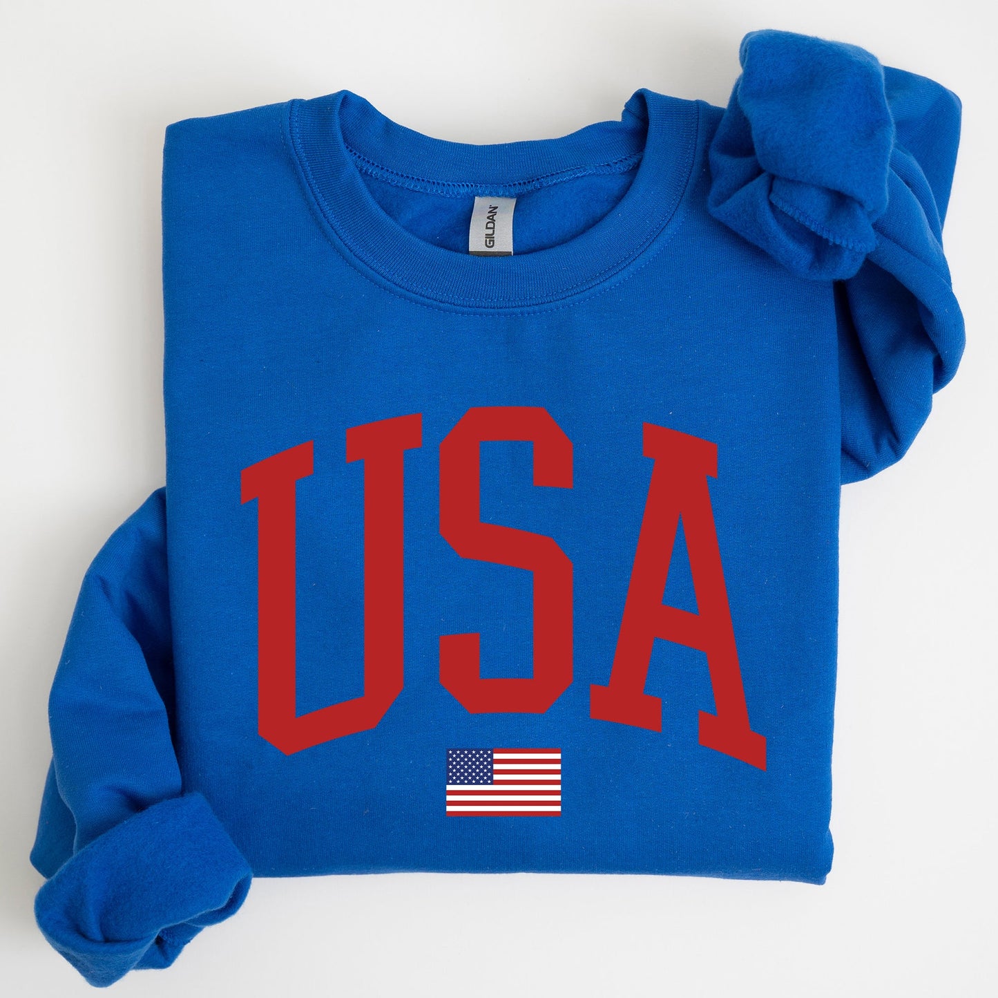 USA Flag, Red, America, Patriotic, 4th of July Sweatshirt