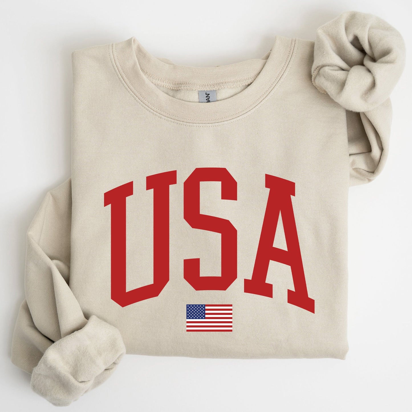 USA Flag, Red, America, Patriotic, 4th of July Sweatshirt