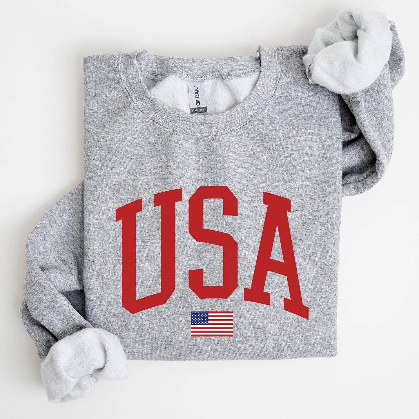 USA Flag, Red, America, Patriotic, 4th of July Sweatshirt