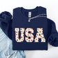 USA Flowers, Minimalist, Patriotic, America, 4th of July Sweatshirt