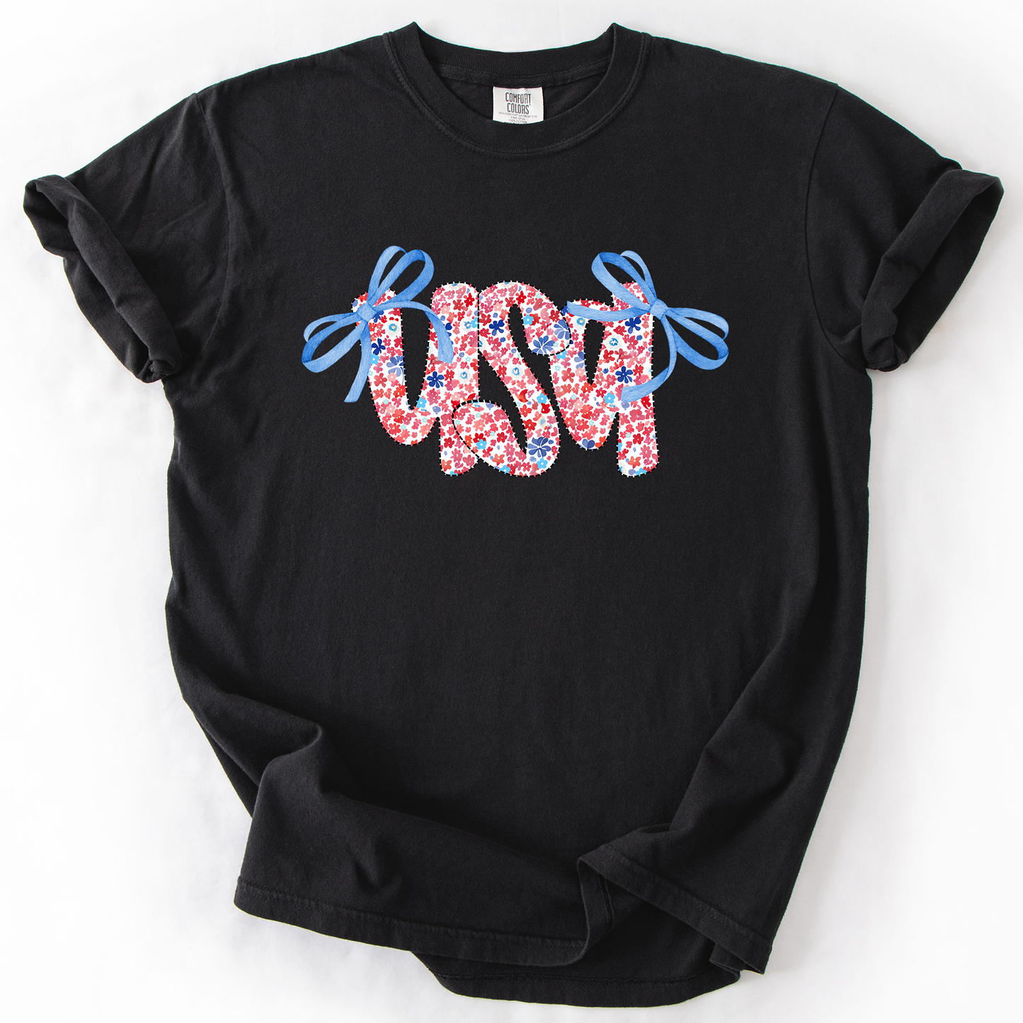 USA Ribbons, Coquette, Fourth of July, America, Patriotic, USA, Comfort Colors T-Shirt