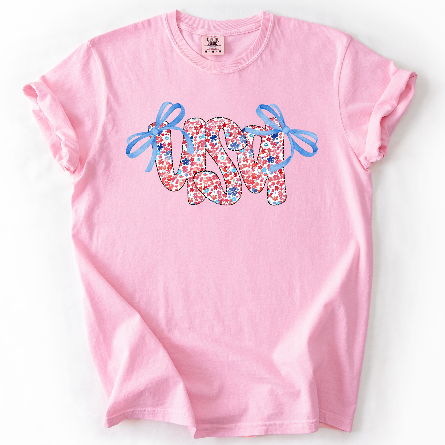 USA Ribbons, Coquette, Fourth of July, America, Patriotic, USA, Comfort Colors T-Shirt