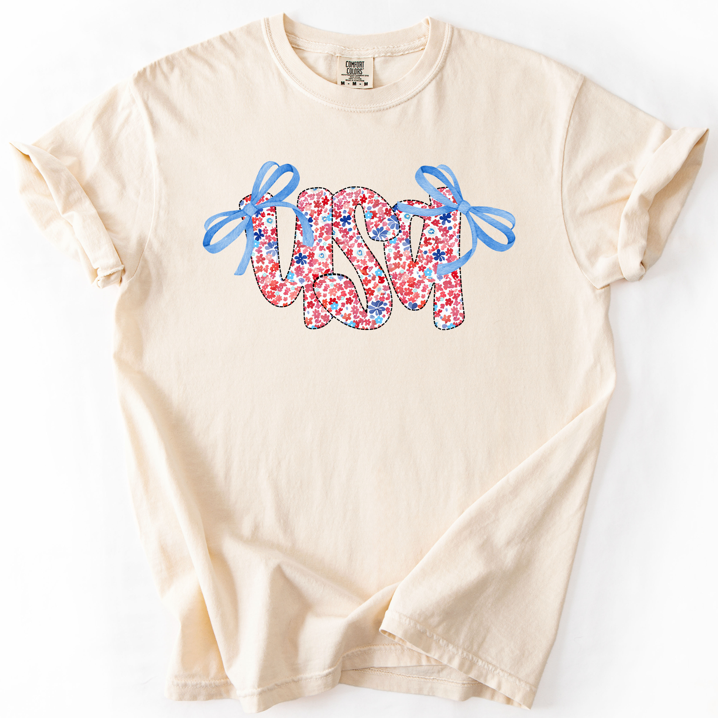 USA Ribbons, Coquette, Fourth of July, America, Patriotic, USA, Comfort Colors T-Shirt