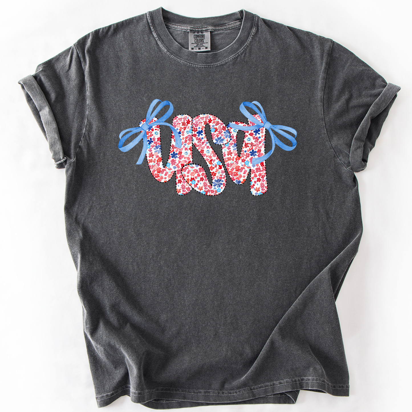 USA Ribbons, Coquette, Fourth of July, America, Patriotic, USA, Comfort Colors T-Shirt