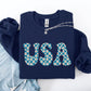 USA Retro Daisies, Patriotic, America, 4th of July Sweatshirt