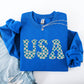 USA Retro Daisies, Patriotic, America, 4th of July Sweatshirt