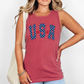 USA Retro Stars, Fourth of July, America, Patriotic, USA Comfort Colors Tank Top