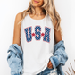 USA Retro Stars, Fourth of July, America, Patriotic, USA Comfort Colors Tank Top