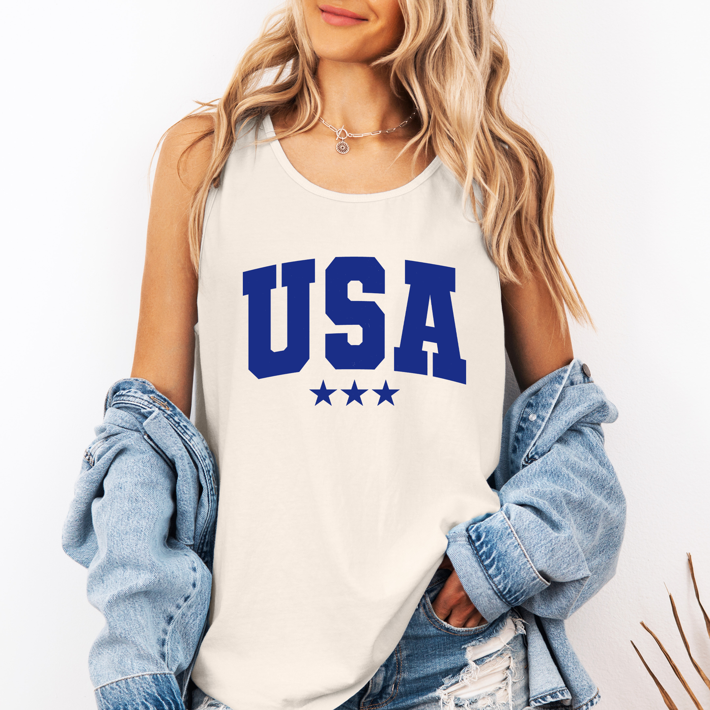 USA Stars, Fourth of July, America, Patriotic, USA Comfort Colors Tank Top