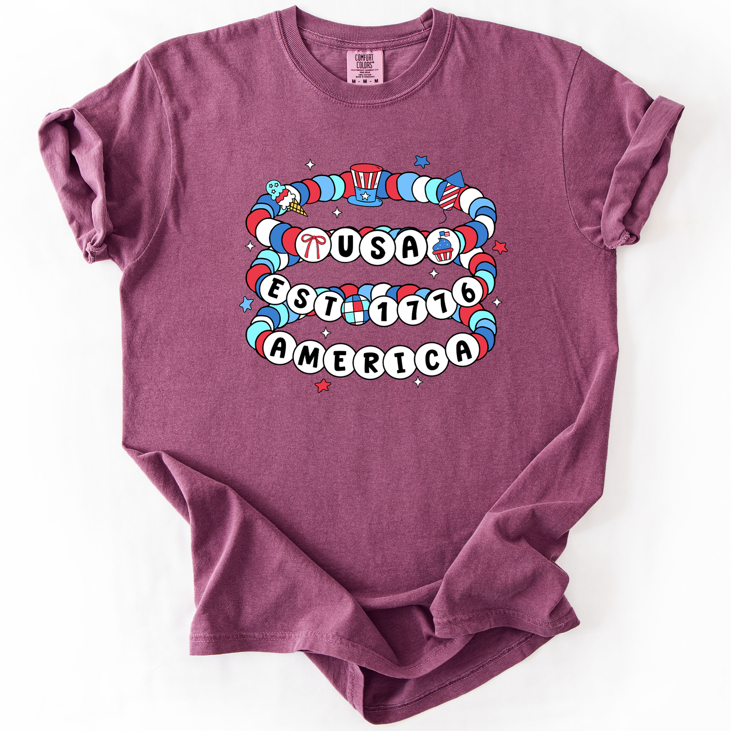 USA, America, Friendship Bracelets, Patriotic, Fourth Of July, Comfort Colors T-Shirt