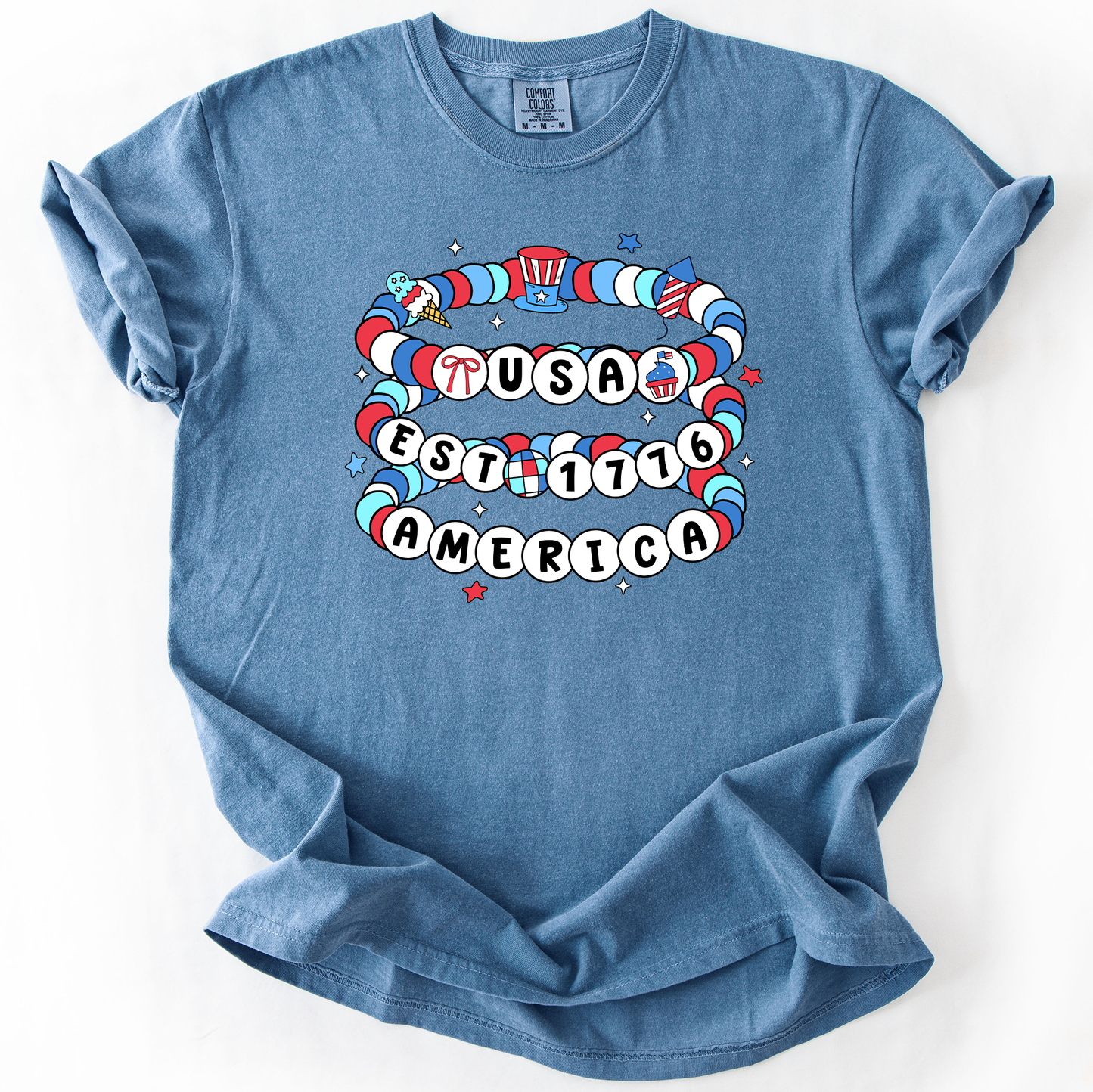 USA, America, Friendship Bracelets, Patriotic, Fourth Of July, Comfort Colors T-Shirt