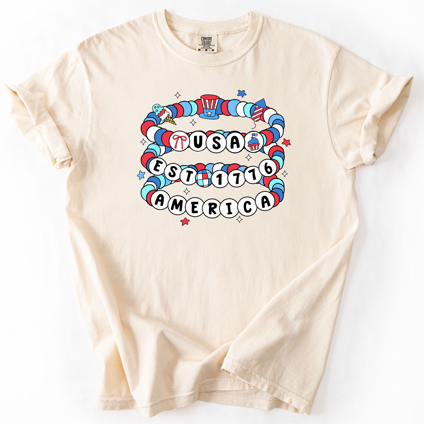 USA, America, Friendship Bracelets, Patriotic, Fourth Of July, Comfort Colors T-Shirt
