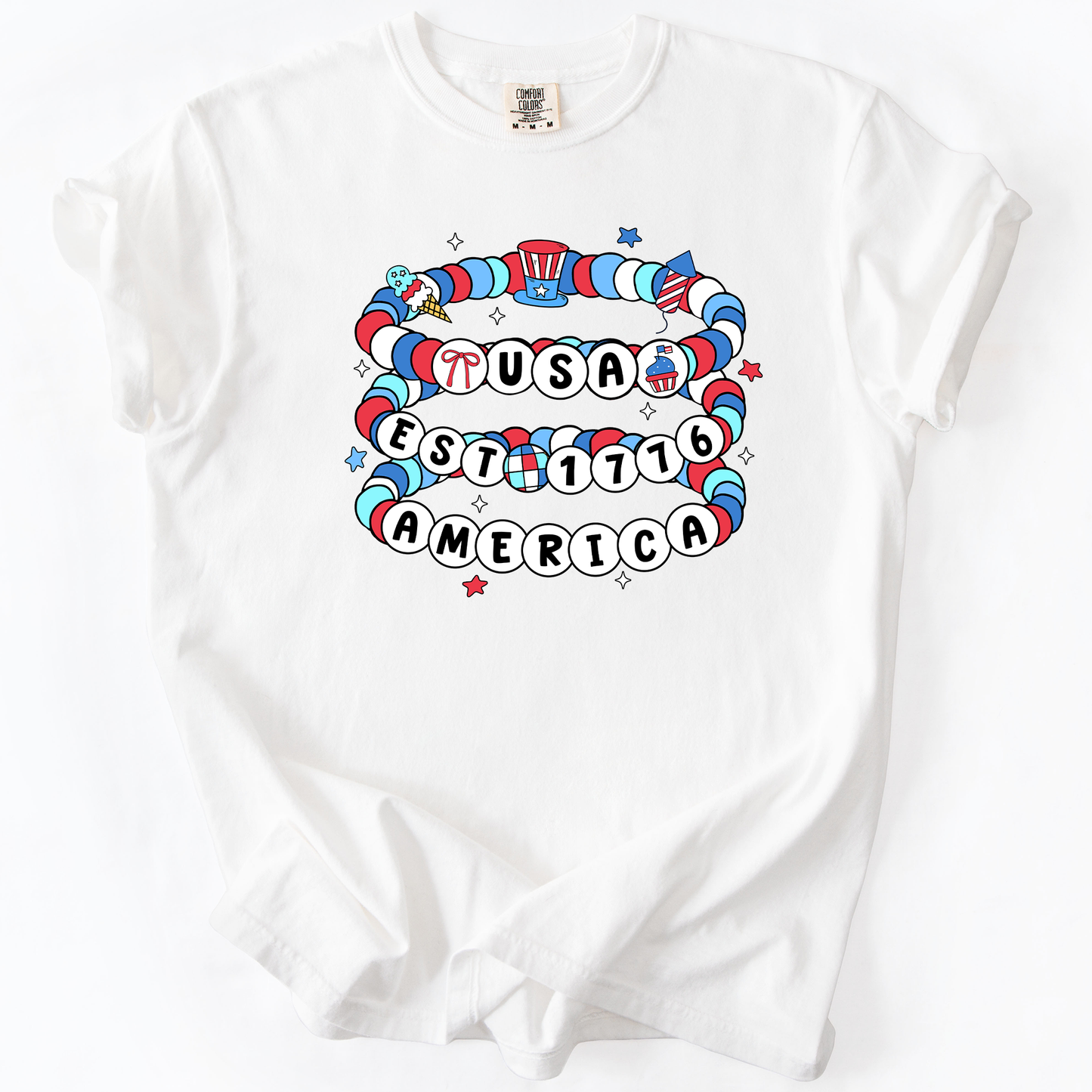 USA, America, Friendship Bracelets, Patriotic, Fourth Of July, Comfort Colors T-Shirt