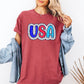 USA, Dalmatian Print, Patriotic, Red, White, Blue, America, 4th of July Tshirt Comfort Colors T-Shirt
