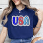 USA, Dalmatian Print, Patriotic, Red, White, Blue, America, 4th of July Tshirt Comfort Colors T-Shirt