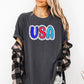 USA, Dalmatian Print, Patriotic, Red, White, Blue, America, 4th of July Tshirt Comfort Colors T-Shirt