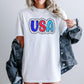 USA, Dalmatian Print, Patriotic, Red, White, Blue, America, 4th of July Tshirt Comfort Colors T-Shirt