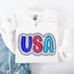 USA, Dalmatian Print, Patriotic, Red, White, Blue, America, 4th of July Sweatshirt