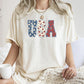 USA, Floral Print, Patriotic, America, Comfort Colors Tshirt