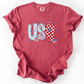 USA, Patriotic Patterns, Ribbons, Fourth of July, America, Comfort Colors T-Shirt