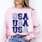 USA, Retro Patriotic, America, Stars, Blue, 4th of July Sweatshirt
