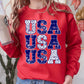 USA, Retro Patriotic, America, Stars, Blue, 4th of July Sweatshirt