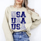 USA, Retro Patriotic, America, Stars, Blue, 4th of July Sweatshirt