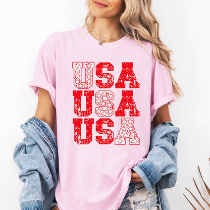 USA, Retro Patriotic, America, Stars, Red, 4th of July Tshirt Comfort Colors T-Shirt