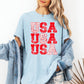 USA, Retro Patriotic, America, Stars, Red, 4th of July Tshirt Comfort Colors T-Shirt