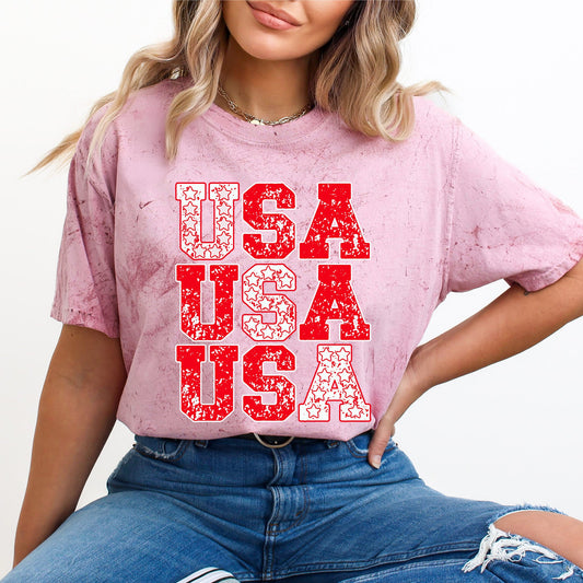 USA, Retro Patriotic, America, Stars, Red, 4th of July, Color Blast Tshirt Comfort Colors T-Shirt