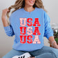 USA, Retro Patriotic, America, Stars, Red, 4th of July Sweatshirt
