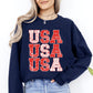 USA, Retro Patriotic, America, Stars, Red, 4th of July Sweatshirt