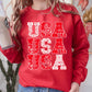 USA, Retro Patriotic, America, Stars, Red, 4th of July Sweatshirt